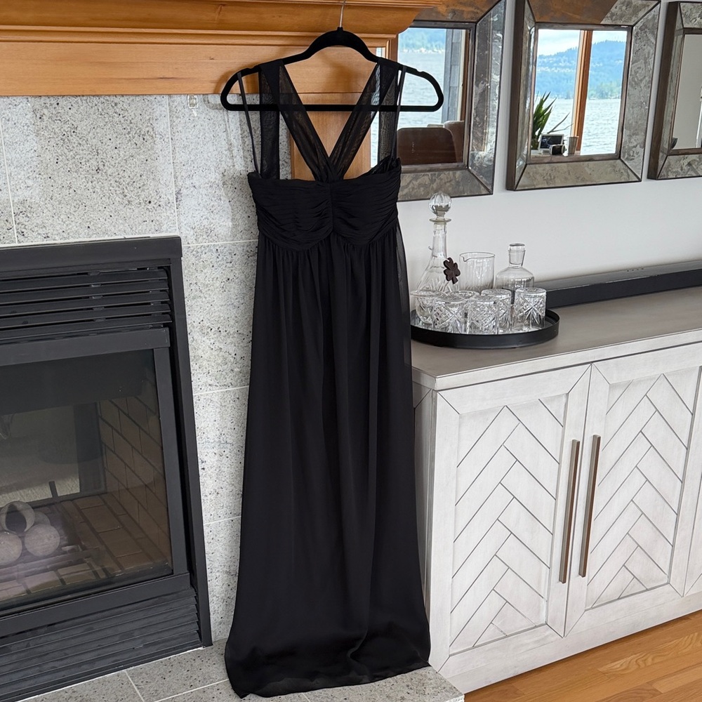 White House, Black Market Elegant Black Strapless Maxi Dress